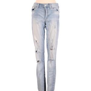 GAP resolution slim straight distressed destroyed light wash blue jeans size 26